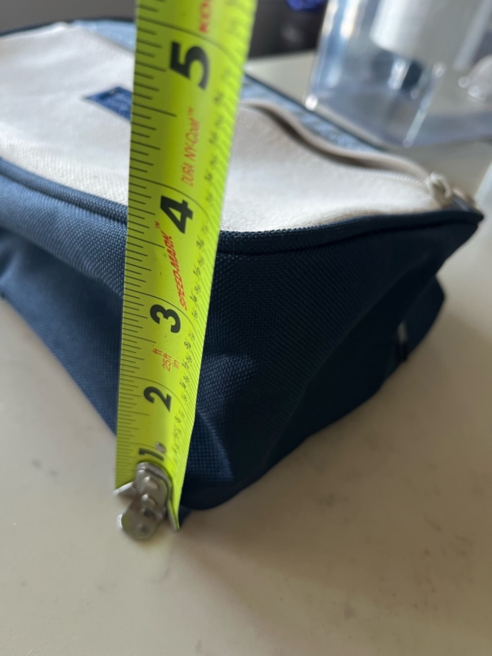 Vineyard Vines Navy Trim Canvas Pouch with Cream Front - Picture 7 of 7
